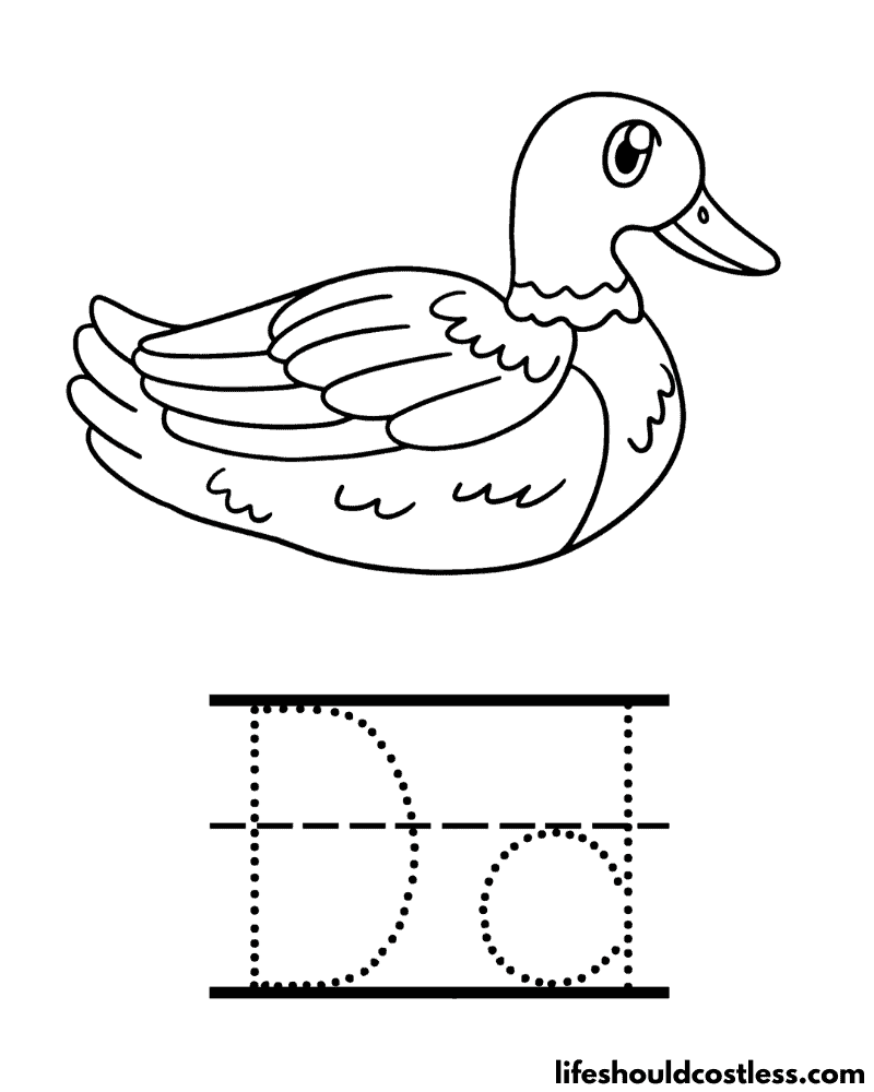 letter D Is For Duck Coloring Page Example