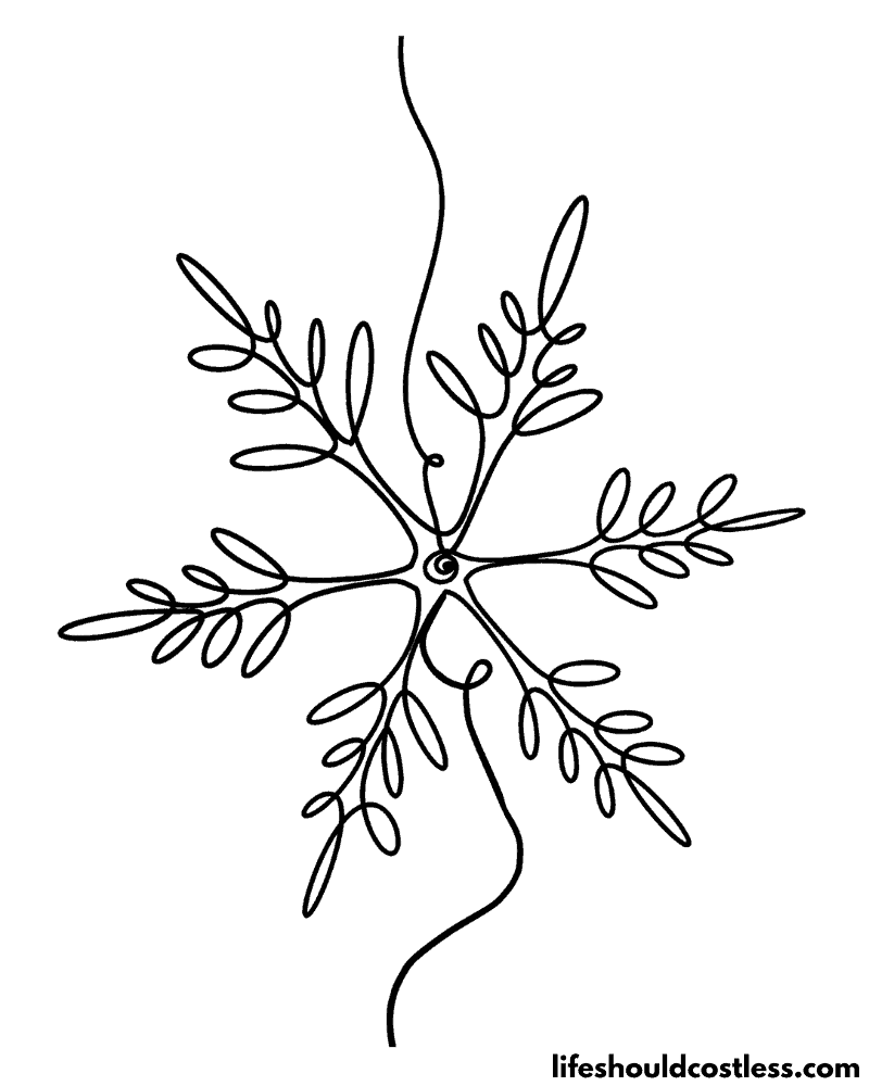 Doodle Snowflake Colouring Pages Example
