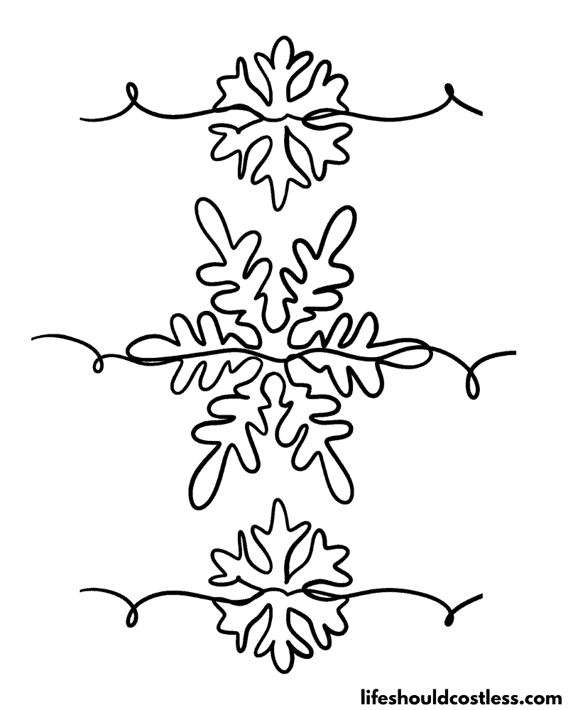 Doodles Snowflakes Coloring Pages Example