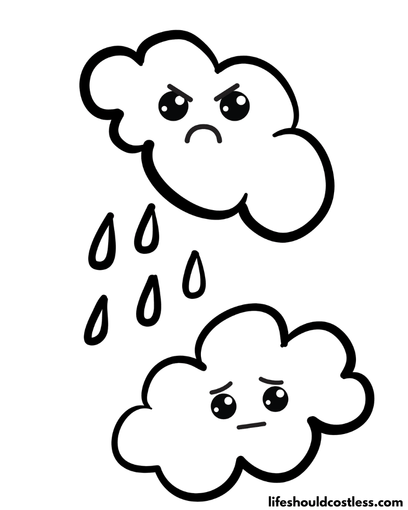 types of cloud coloring pages