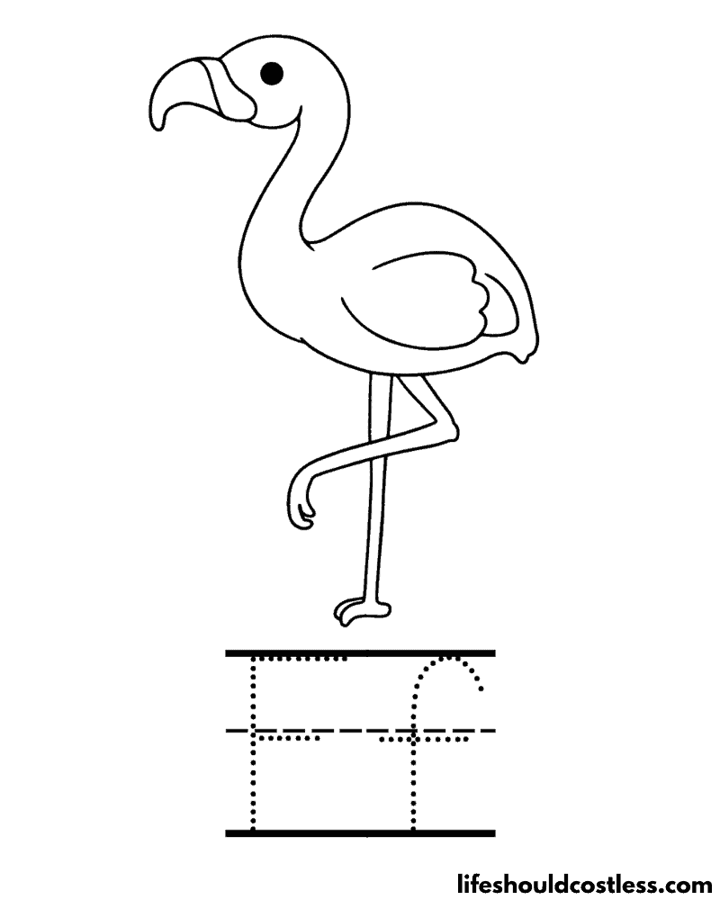 Letter F Is For Flamingo Coloring Page Example