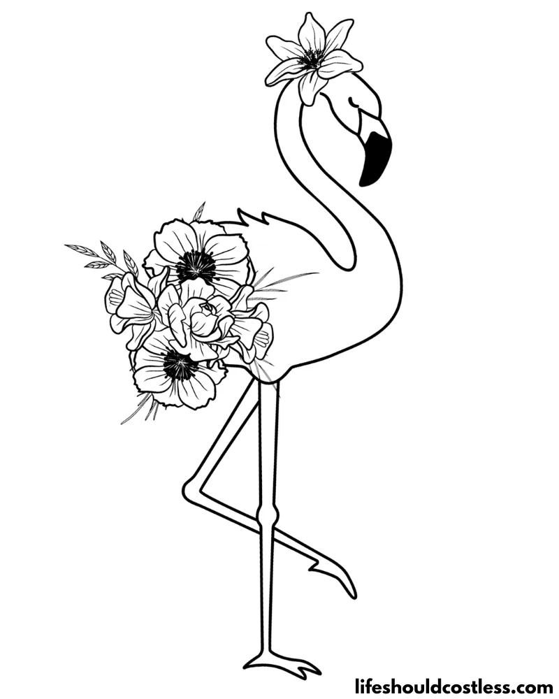 Flamingos Coloring Page Example