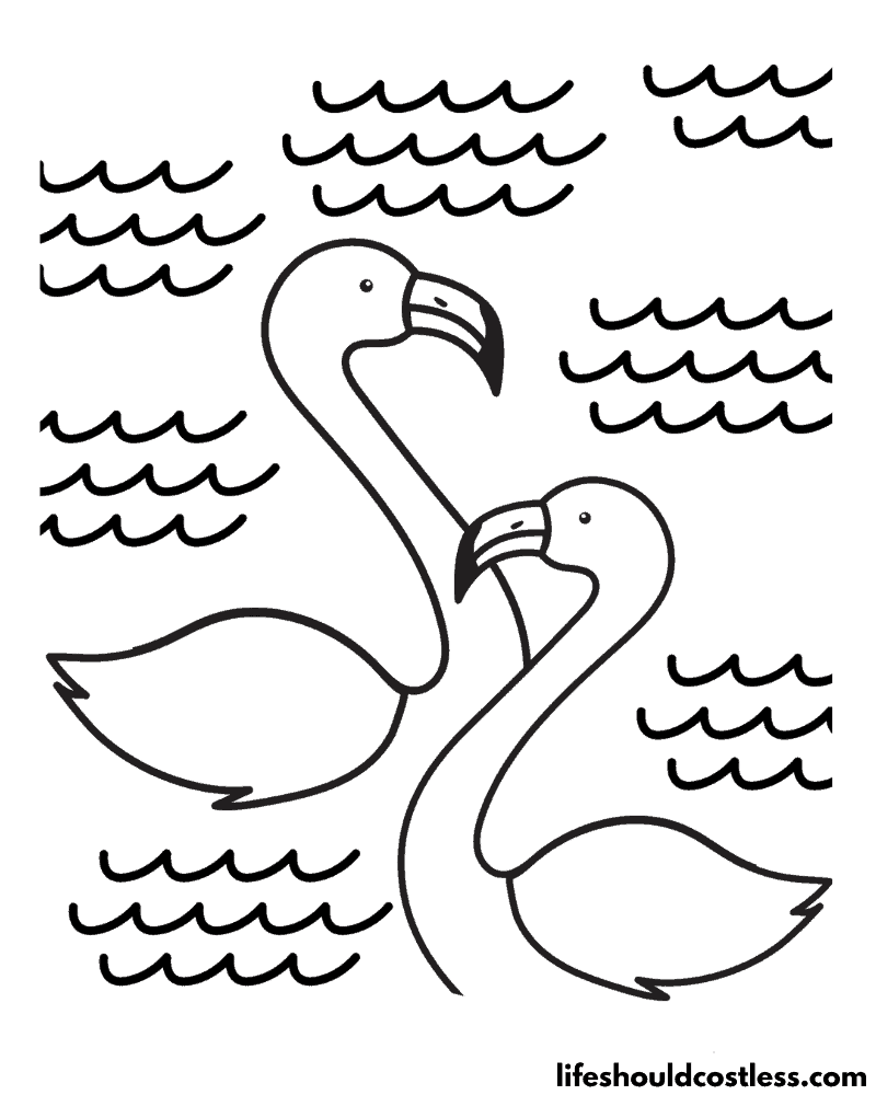 Flamingos Coloring Pages Example
