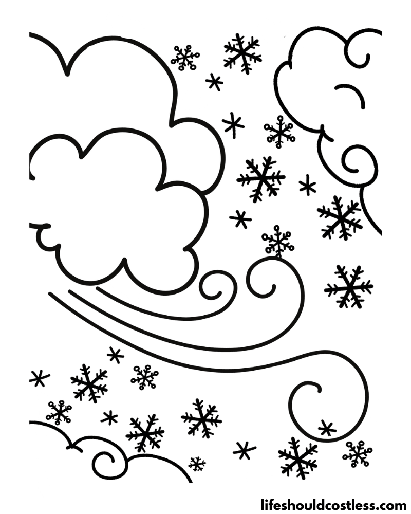 Flurry Snow Coloring Sheet Example