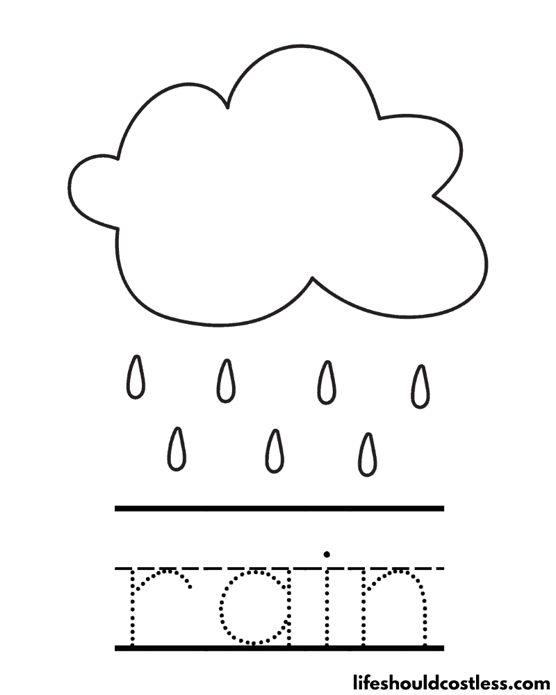 letter R Is For Rain Worksheet Example