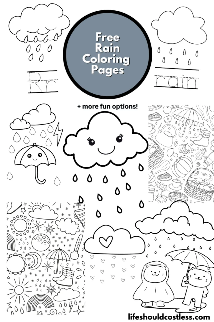rain coloring sheets