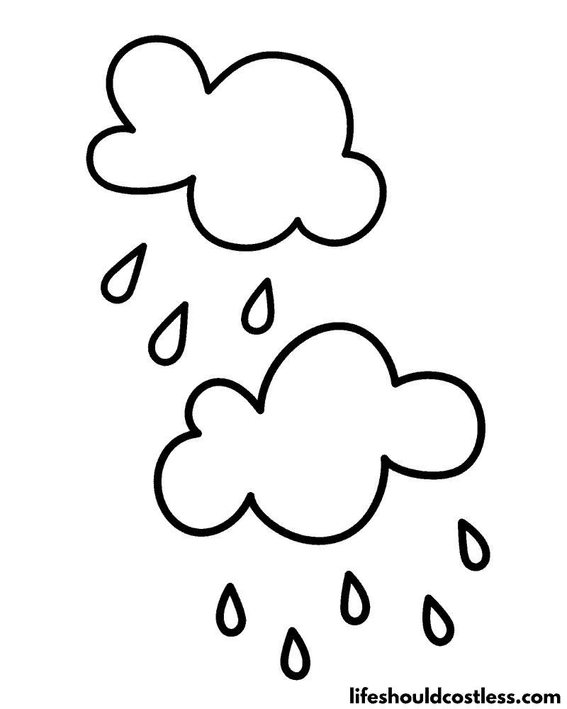 Rainy Day Coloring Sheet Example