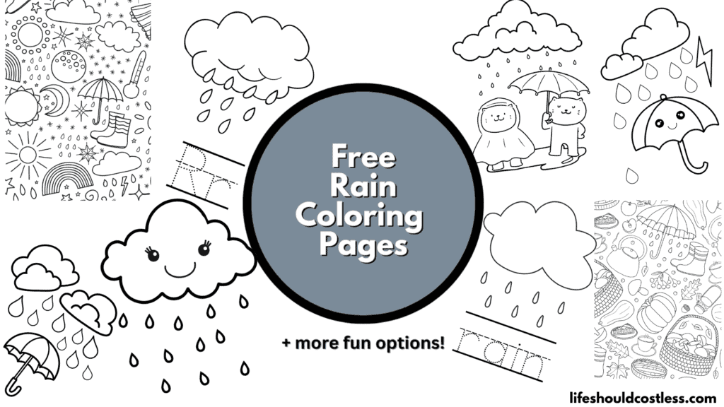 Rainy Day Colouring Pages