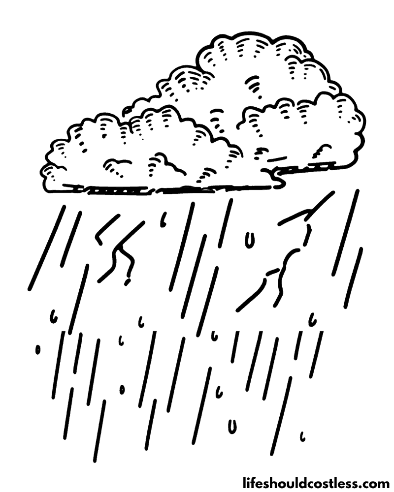 Rainy Season Colouring Pages Example