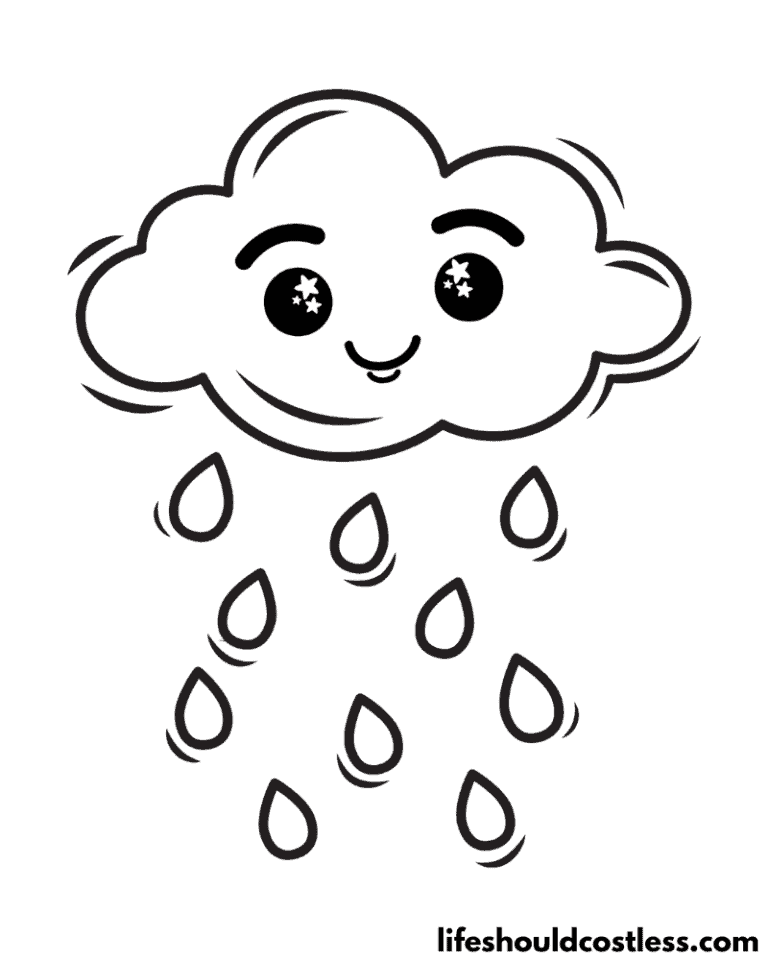 Rain Coloring Pages (free PDF prints) - Life Should Cost Less