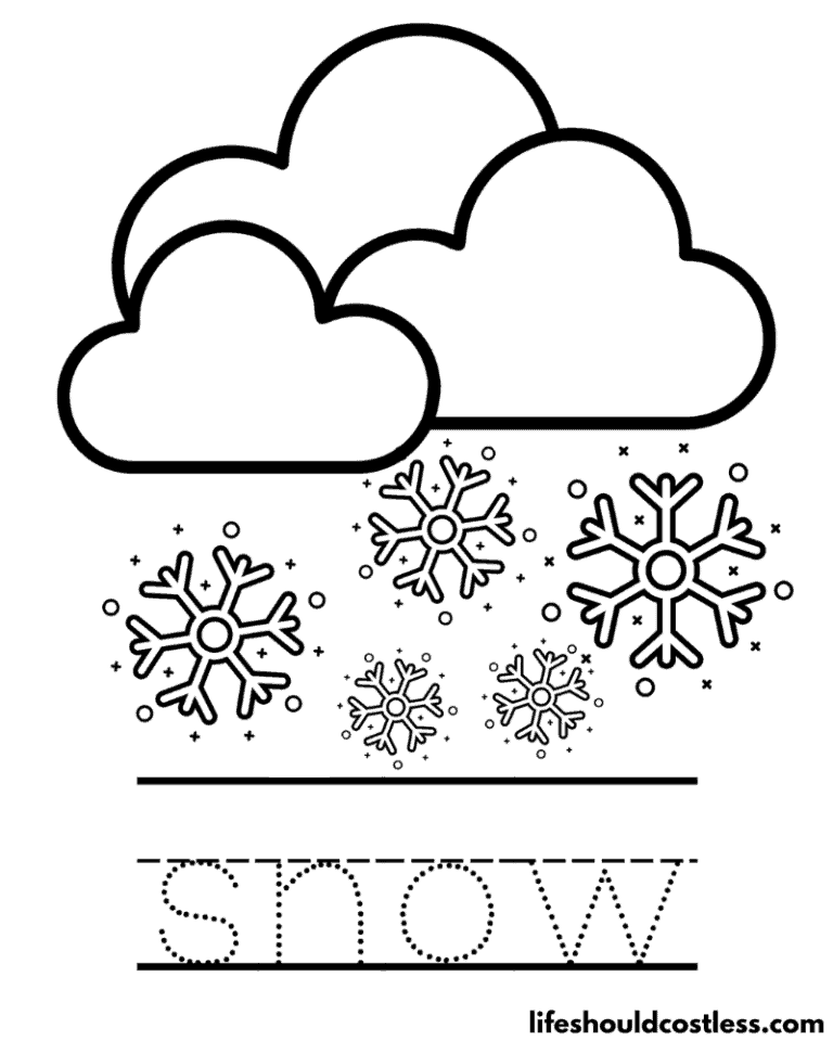 Snow Coloring Pages (free printable PDF templates) - Life Should Cost Less