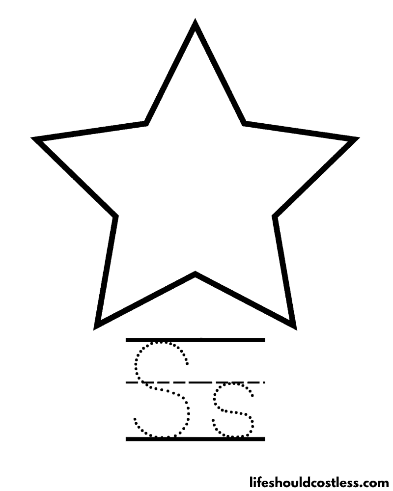Letter S Is For Star Coloring Page Example