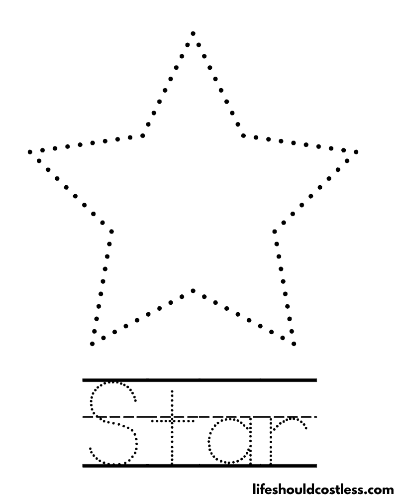 Letter S Is For Star Trace Worksheet Example