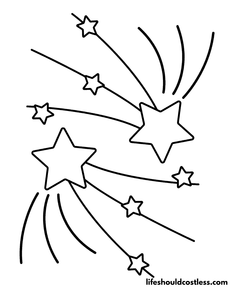 Shooting Stars Coloring Pages Example