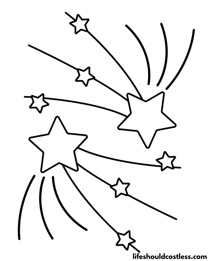 Shooting Stars Coloring Pages Example