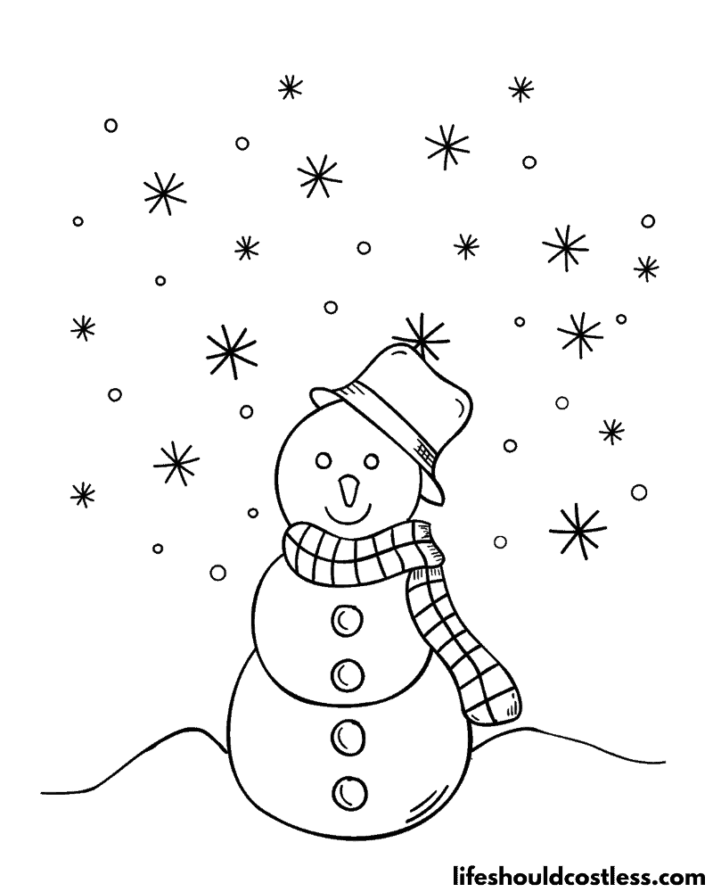 Snow Coloring Page Example