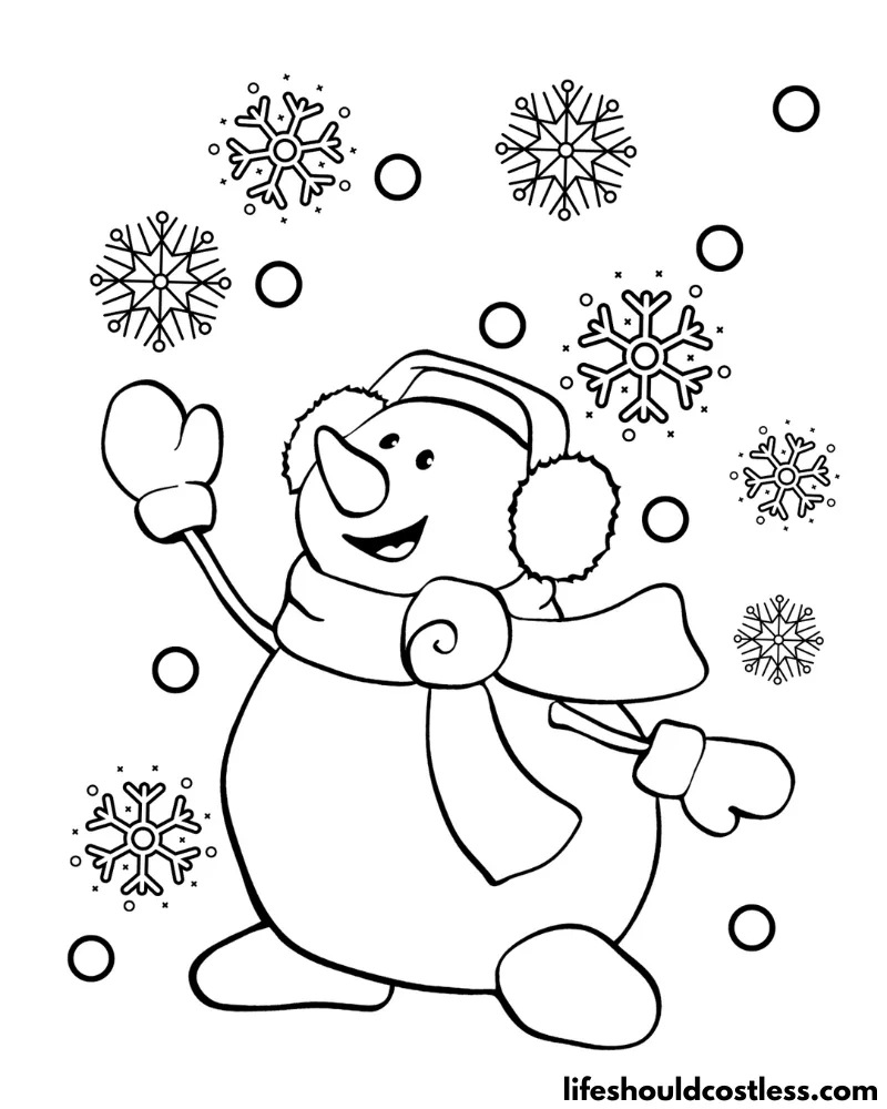 Snow Colouring In Page Example