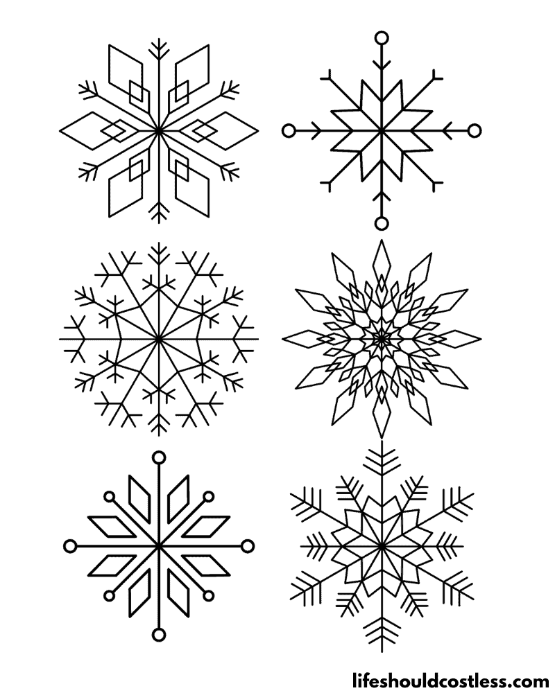 Snowflake Coloring Page Example