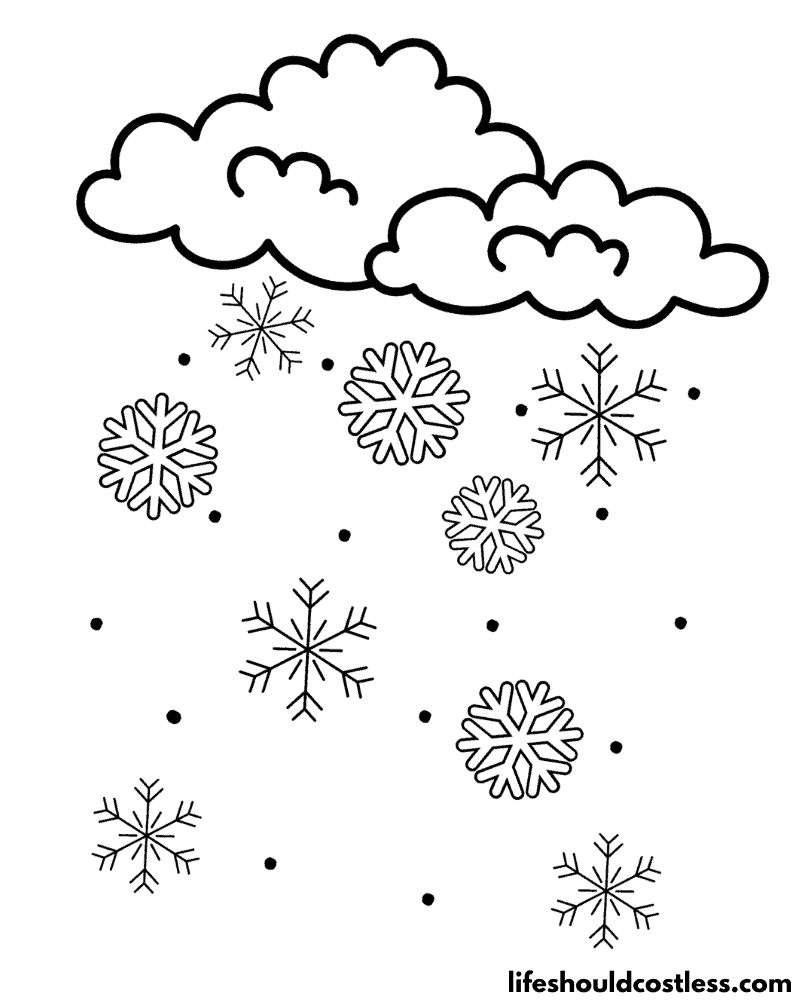 Snowing Coloring Pages Example