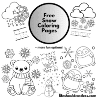 Snow Coloring Pages (free printable PDF templates) - Life Should Cost Less