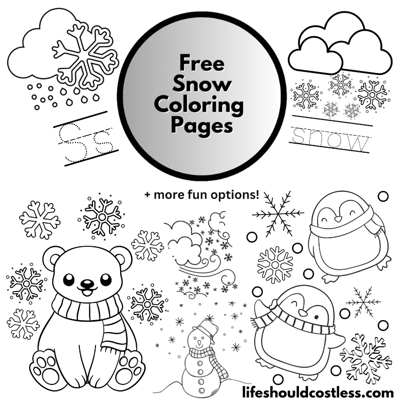 Snowing Colouring Pages