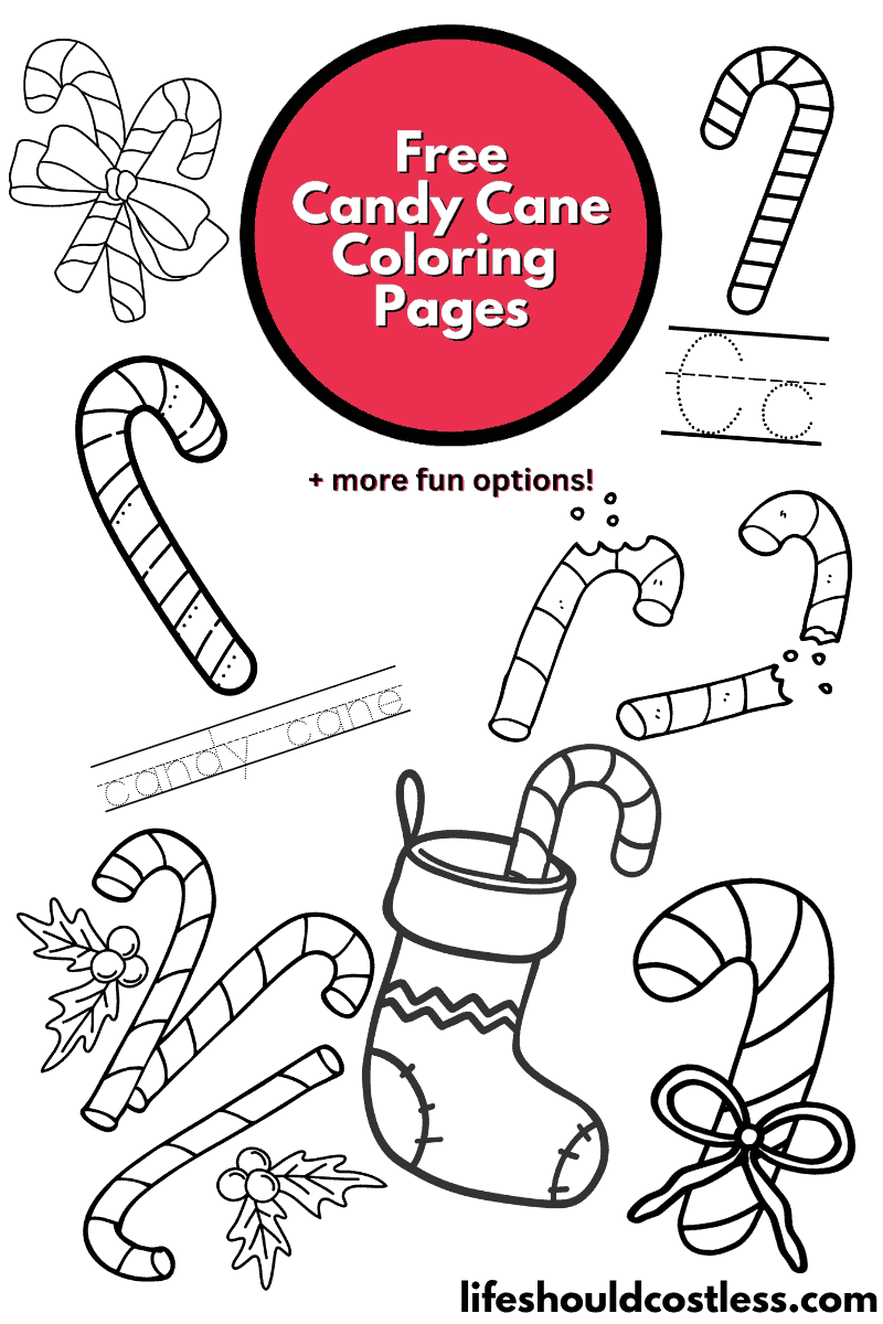 Candy Cane Coloring Pages (free printable PDF templates) - Life Should