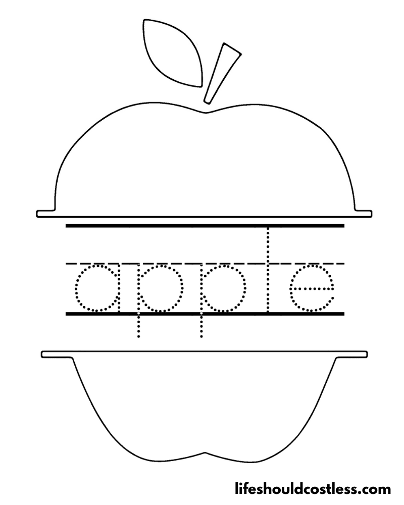 letter a apple coloring pages