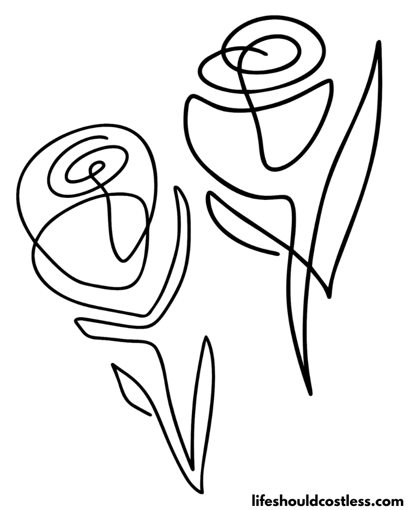 Abstract Doodles Tulip Coloring Page Example