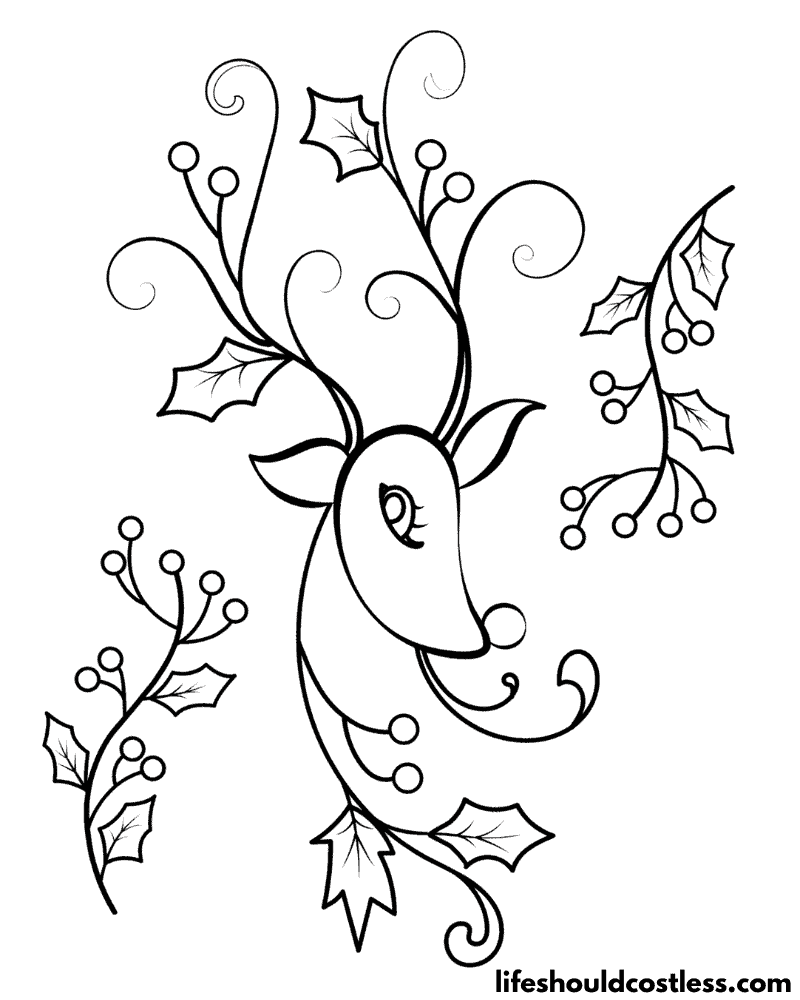 Adult Rudolph Colouring Pages Example
