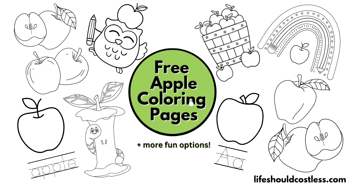 Apple Coloring Pages (free printable PDF templates) - Life Should Cost Less