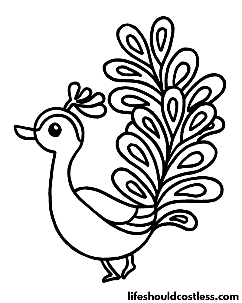 Baby Peacock For Coloring Example