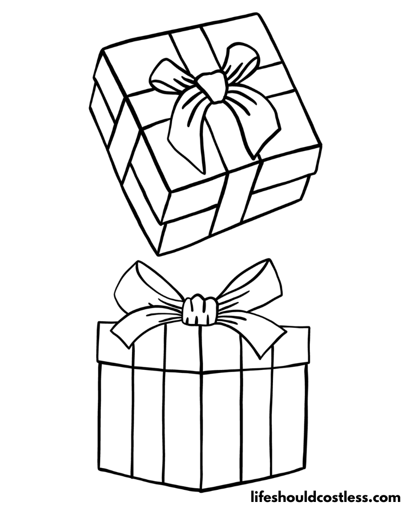 Christmas Coloring Pages Presents Example