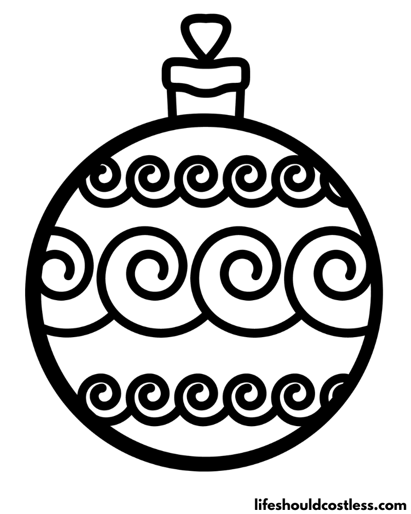 Christmas Ornament Coloring Page Example