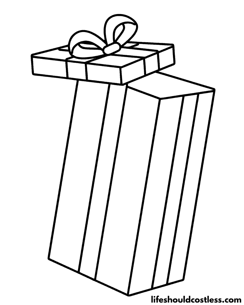 Christmas Present Coloring Page Example