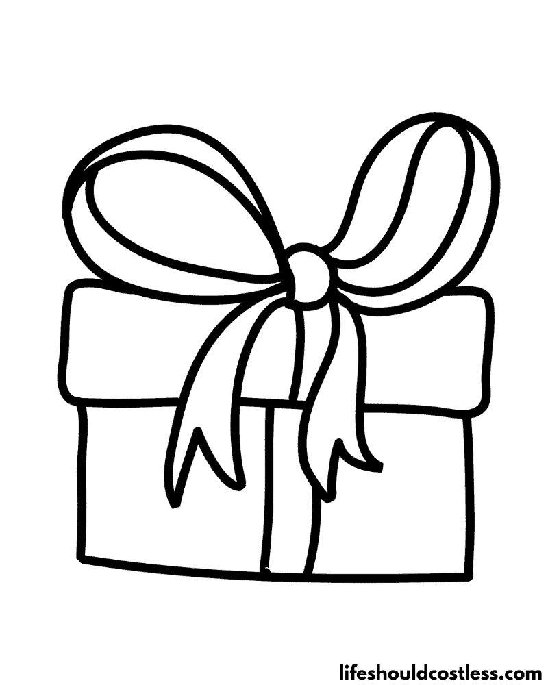 Christmas Present Colouring Pages Example