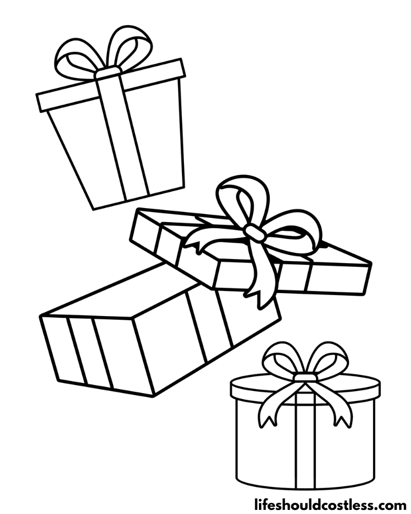 Christmas Presents Coloring Pages Example