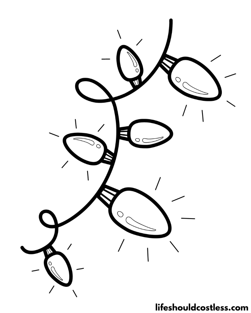 Coloring Page Christmas Lights Example