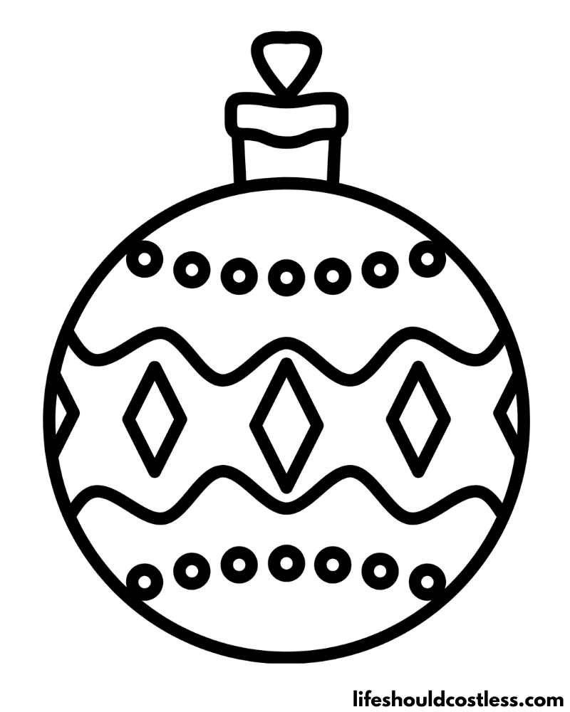 Coloring Page Christmas Ornament Example