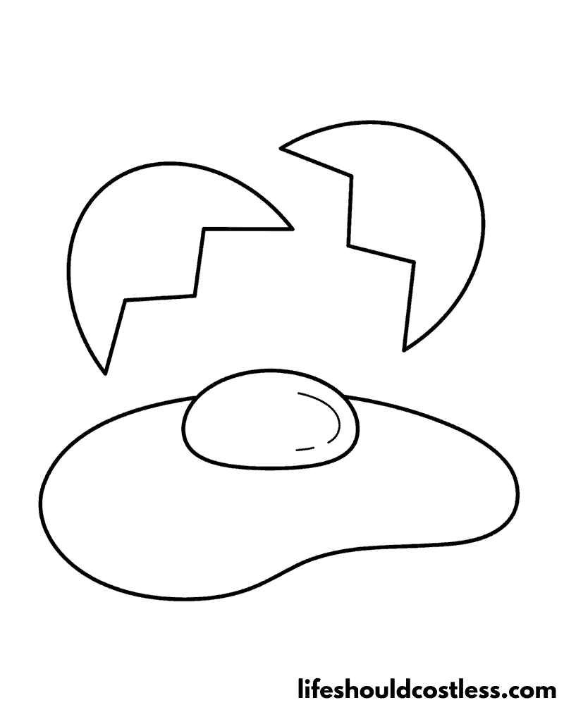 Coloring Page Egg Cracked Example