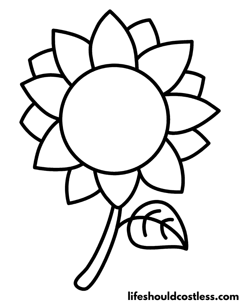 Coloring Page Of A Sunflower Example