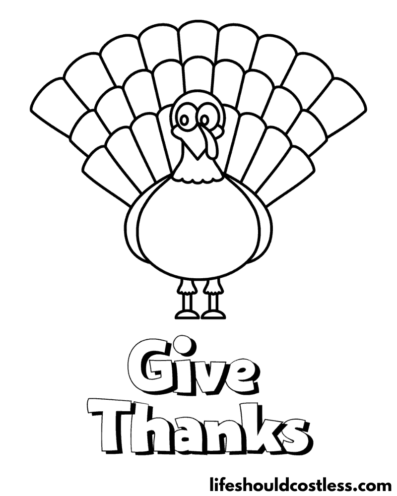 Coloring Page Turkey Thanksgiving Example
