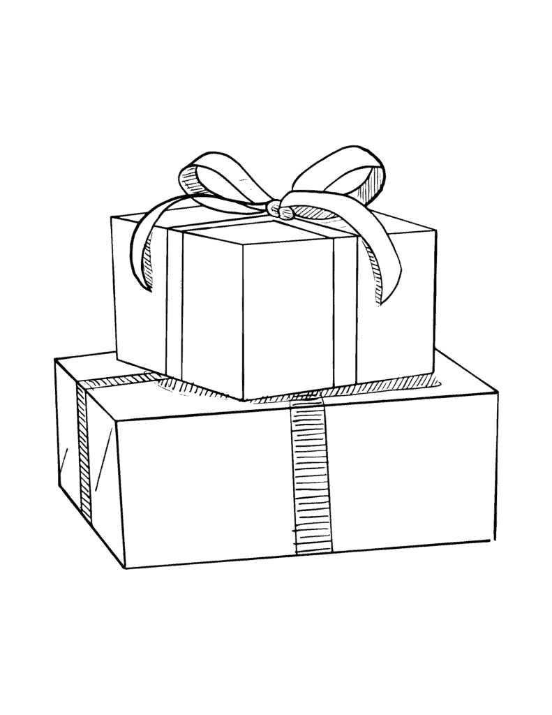 Coloring Pages Christmas Presents Free Printable PDF Template