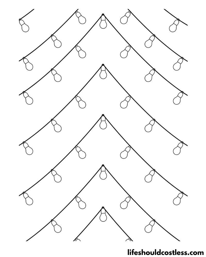 Coloring Pages Of Christmas Lights Example