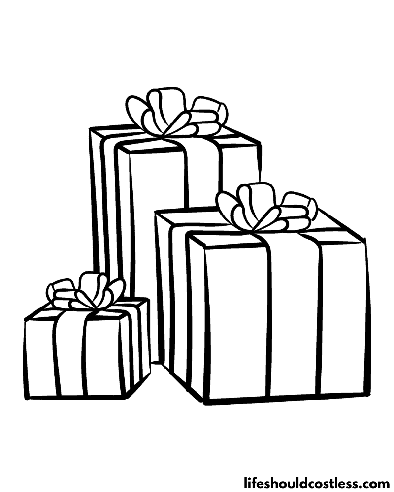 Coloring Pages Of Christmas Presents Example