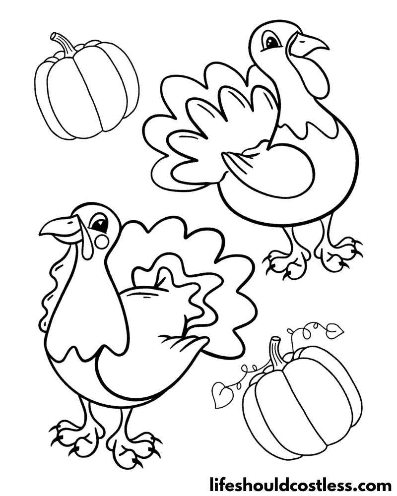 Coloring Pages Of Turkeys Example