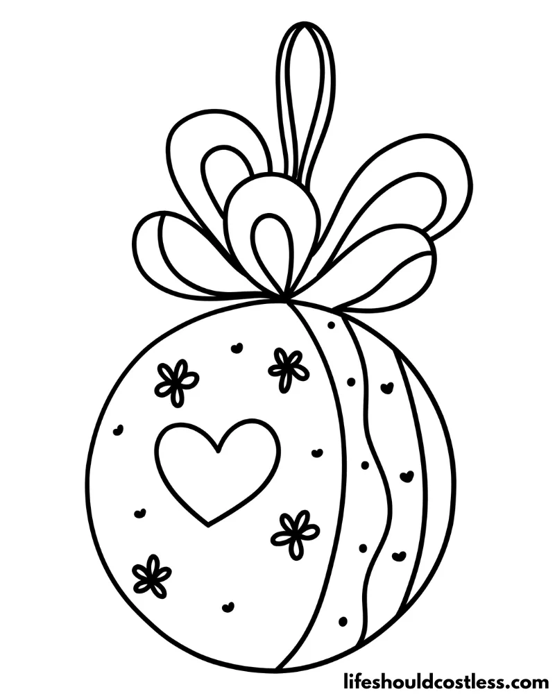 Heart Coloring Page Ornament Example