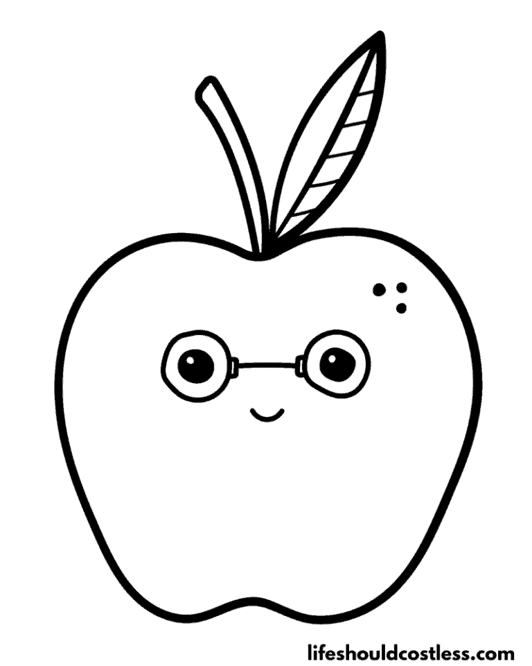 Apple Coloring Pages (free printable PDF templates) - Life Should Cost Less