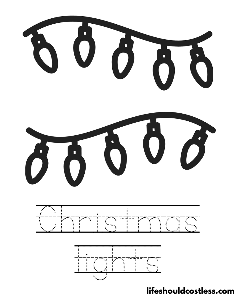 Letter C Is For Christmas Lights Worksheet Example