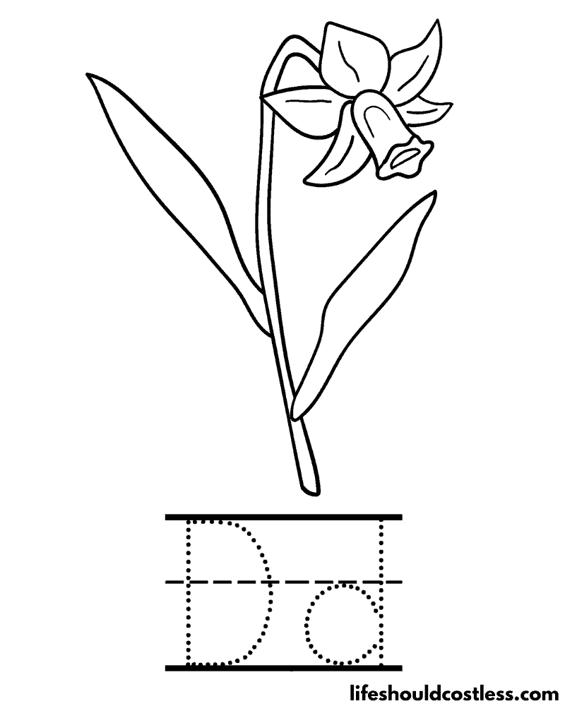 Letter D Is For Daffodil Worksheet Example