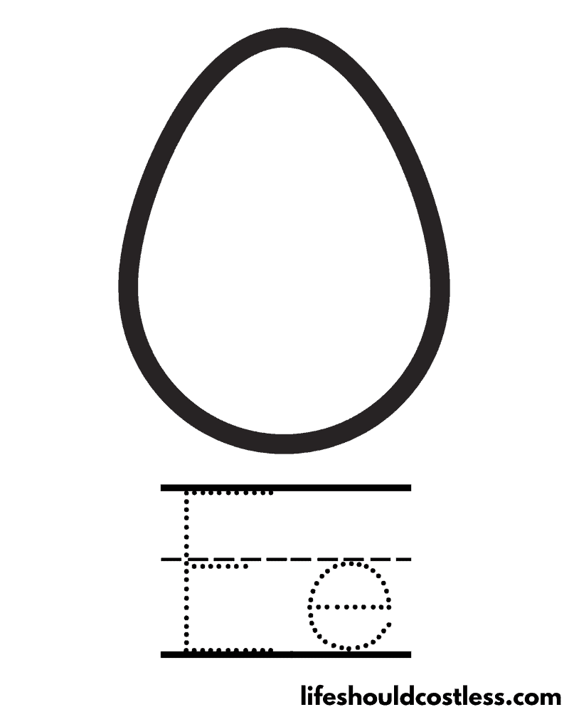 Letter E Is For Egg Coloring Page Example
